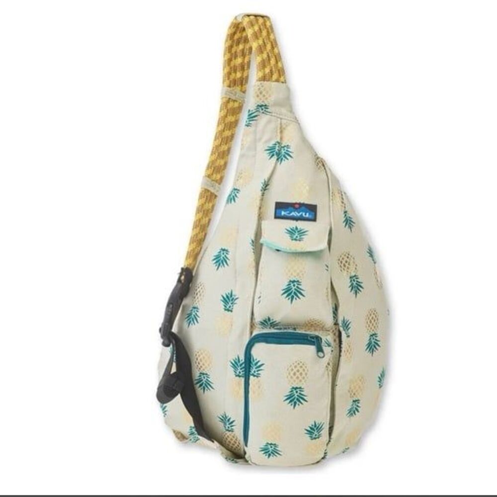 Kavu Original 100% Cotton Pineapple Express Rope Sling Crossbody Backpack Bag